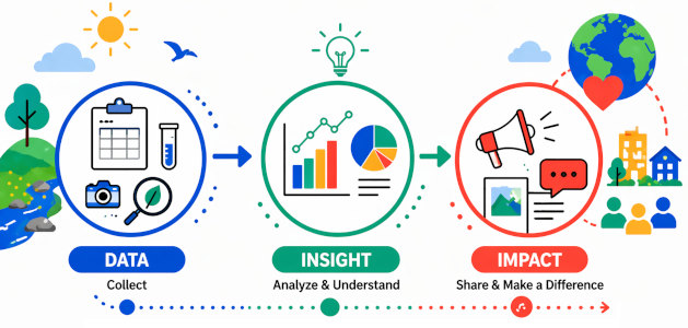 image of three phases of the creative educator approach to citizen science